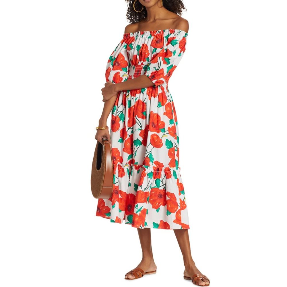 Cara Cara Floral Off-Shoulder Dress - Size Small